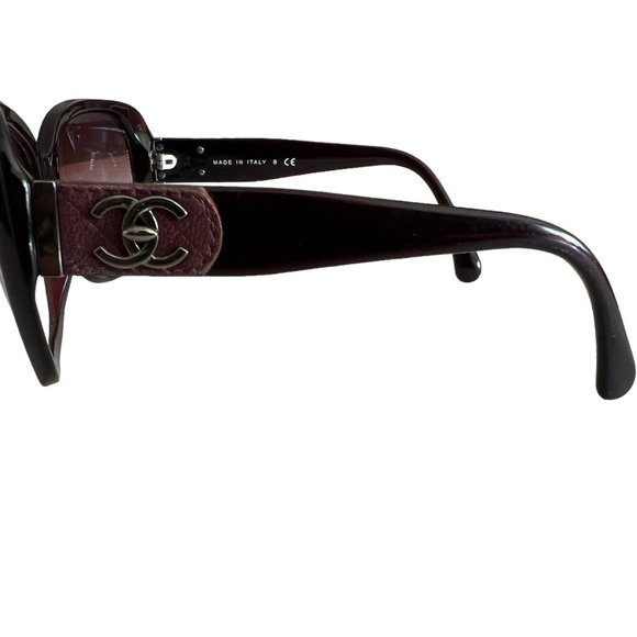 CHANEL: Burgundy, CC Logo Sunglasses #283 main image 10